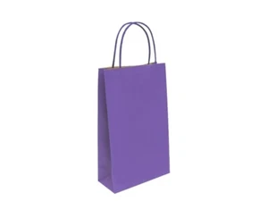 50 x KRAFT PAPER GIFT CARRY SHOPPING BAGS - BULK - PURPLE - SMALL MEDIUM - Picture 1 of 2