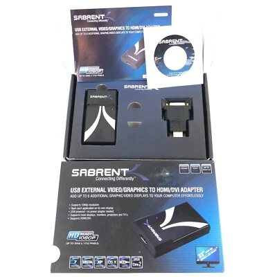 Sabrent Video Graphics & Audio 1080P HDMI/DVI to USB Adapter Multiple Monitors - Image 1 of 4