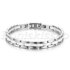 Women's Girls Charm Stainless Steel Ceramic Bracelet Healthy Chain Link Gift - Picture 1 of 30