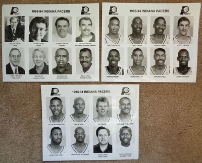 INDIANA PACERS 1993-94 MEDIA PHOTOS Compete Team Set 8x10 REGGIE MILLER / Smits - Image 1 of 4