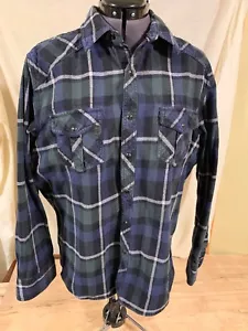 CAMICIA UOMO IN FLANELLA M NERA PERLA A SCATTI VERDE A QUADRI ESTERNI CACCIA TASCA IN COTONE - Foto 1 di 6