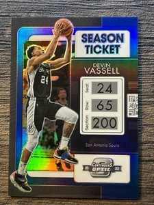 2021/22 Optic Contenders Blue Season Ticket #100 Devin Vassell 45/99 Spurs - Picture 1 of 2