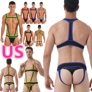 Herren Einteiler Jockstrap Turnanzug Bulge Pouch Jumpsuits Wrestling Singlet - Bild 1 von 134