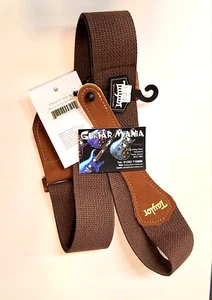 Taylor GS Mini acoustic guitar strap cotton leather brown guitarist gift 4012-20 - Picture 1 of 3