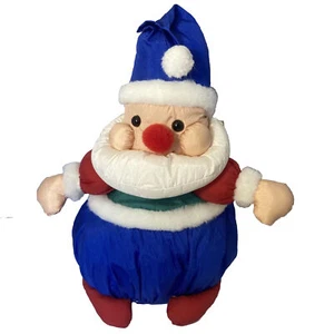 Vintage Stuffed Christmas Elf Santa Nylon Stuffed Plush Doll Parachute 12 Inch - Picture 1 of 6
