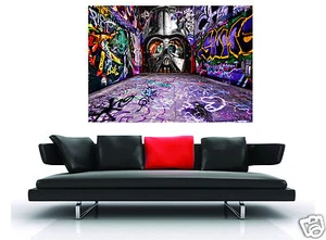 Star Wars Darth Vader Art print Canvas painting Framed 30" x 24" large By Andy - Picture 1 of 4