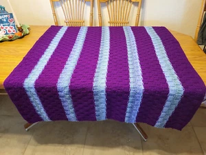 hand made knitted throw blanket - Picture 1 of 3