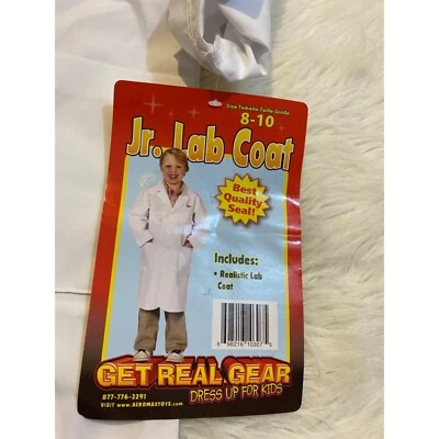 Aeromax Get Real Gear Jr. Abrigo de laboratorio Doctor blanco niños 8/10 Foto 1 de 4