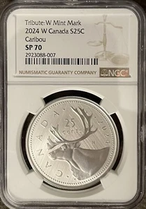 2024 W S25C CANADA 1 OZ SILVER NGC SP70 CARIBOU (W) FIRST RELEASES W/OGP - Picture 1 of 3