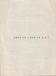 When is a Man an A.A.? Alcoholics Anonymous - Bild 1 von 3