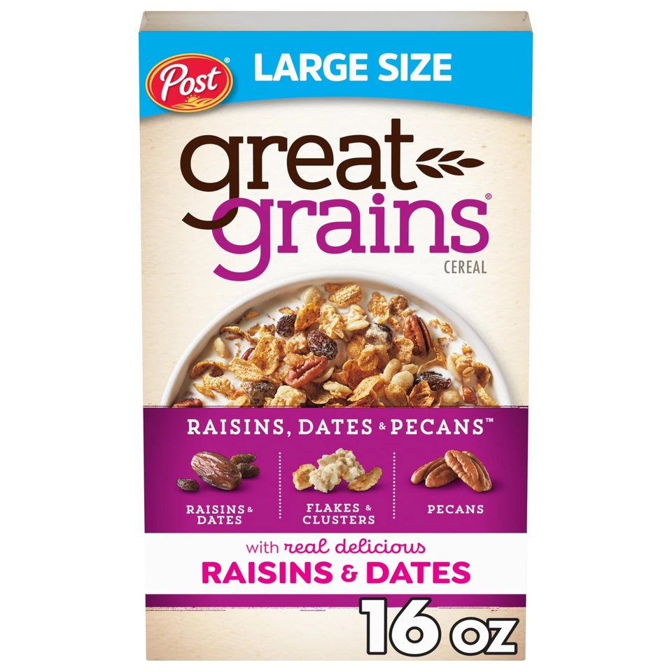 Great Grains Raisins Dates & Pecans Cereal 16 oz Post