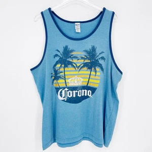 Camiseta sin mangas Corona Extra vintage con licencia oficial azul logotipo de puesta de sol para hombre XL - Imagen 1 de 7