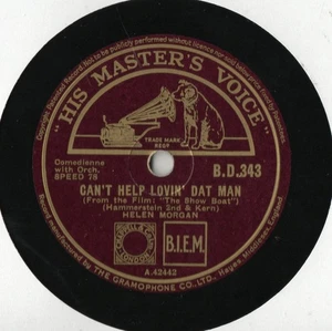 HELEN MORGAN 78 - CAN'T HELP LOVIN' DAT MAN - BILL - NEAR MINT CONDITION - Bild 1 von 3