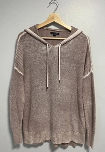 American Eagle Womens Pink Knit Hooded Sweater Soft Oversized Lightweight Small - Picture 1 of 8