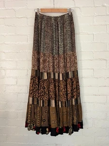 Vintage Y2K Anna Konya Maxirock volle Länge Kreis Animal Print S-M - Bild 1 von 4