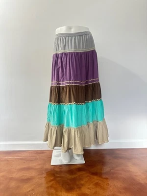 VTG Melissa M Skirt Gypsy Boho Maxi Size 6 Rick Rack Trim Renaissance Festival - Image 1 of 4