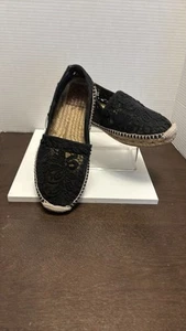 Tory Burch Women's Shoes Cream And Black  Lace Eapadrilles Size 9 - Picture 1 of 9