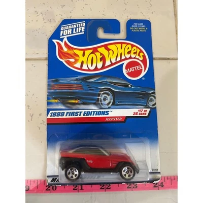 Jeepster 1999 Hot Wheels primeras ediciones rojo negro #17 de 26 autos Mattel Foto 1 de 3