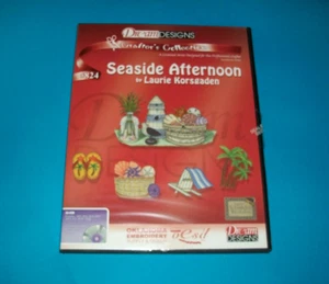 ⭐ SEASIDE AFTERNOON - LAURIE KORSGADEN CD #824 OESD EMBROIDERY DESIGN - Picture 1 of 3