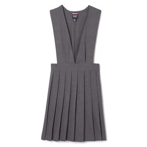 girls V-neck Jumper School Uniform Dress Heather Gray 10 US - Picture 1 of 3