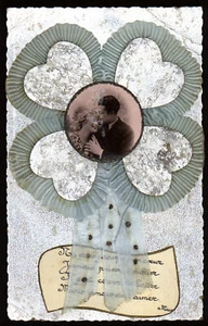 cpa ancienne PHOTO CARTE GRAUFFE TISSU COUPLE  13 - Picture 1 of 1