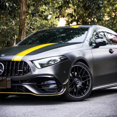 6" Offset Hood Roof Rally Racing Stripes Decals For Mercedes A35 A45 S AMG W177 - Image 1 of 4