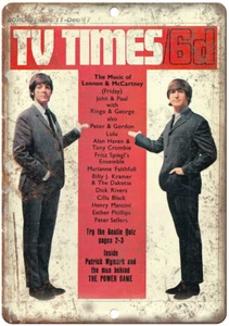 TV Times Magazine The Beatles 12" x 9" Riproduzione Insegna Metallo C93 - Foto 1 di 1