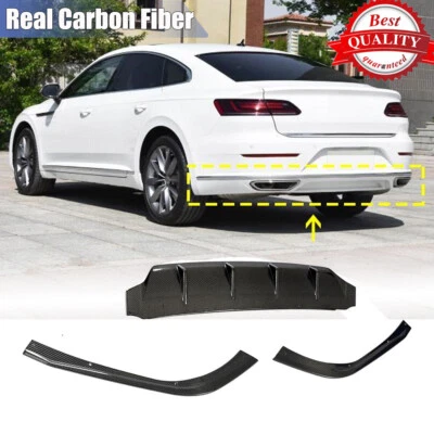 Fit For Volkswagen VW Arteon CC 2019-2020 Carbon Fiber Rear Bumper Diffuser Lip - Image 1 of 4