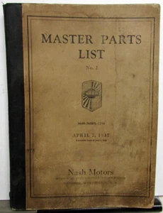 Lista de libros de piezas maestras de distribuidor Nash 1936 nº 2 serie 3640 3640A 1290 original - Imagen 1 de 12