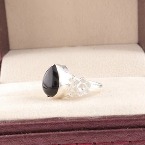 Black Tourmaline Gemstone 925 Sterling Silver Handmade Jewelry Ring For Gift - Picture 1 of 3