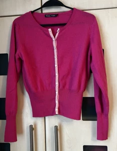 Woolovers Pink Cashmere & Merino Wool Blend cardigan Size M. 38" Chest. Good Con - Picture 1 of 8