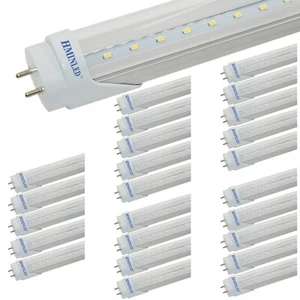 22W 6000K LED T8 Tube Light Ballast Bypass Dual-end Powered Clear 10-100 Pack - Picture 1 of 6