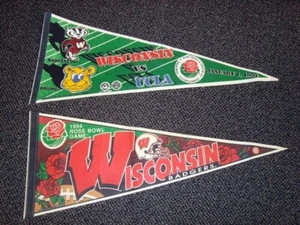 1994 Wisconsin Badger Rose Bowl Pennants – Set of 2 - Picture 1 of 1
