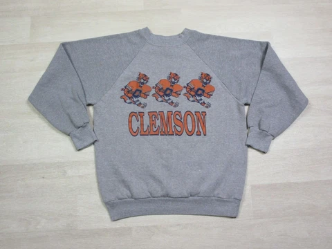 Vintage 70s 80s Clemson Tigers Raglan Sweatshirt (M) University College Mascot Cover