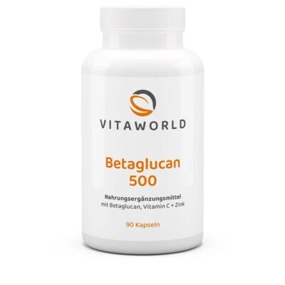 Vita World Beta Glucano 500mg (26,01/100g) 90 Capsule Betaglucano Vitamina C Zinco