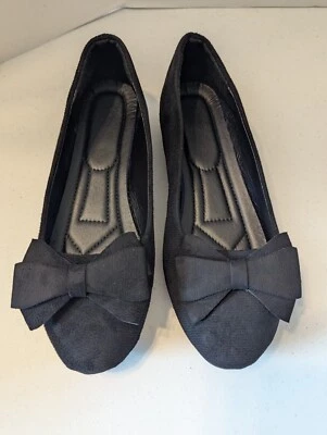 Zapatos planos informales de ballet de gamuza sintética para mujer punta redonda con moño y nudo sin cordones para caminar Foto 1 de 4