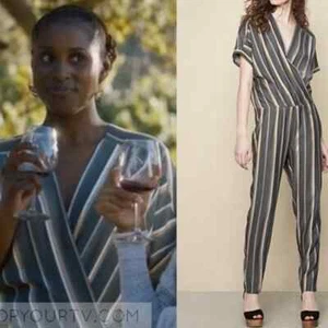 Maje Damen Jumpsuit grau Pandora gestreift Jacquard Kurzarm Größe Small - Bild 1 von 12