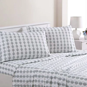 Modern Threads Printed 4-Piece Extra Soft Bedding Sheets & Pillowcase Set, De... - Picture 1 of 4
