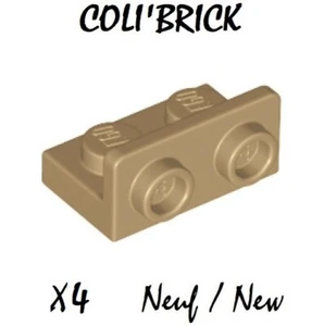 Lego 99780 - 4x Bracket 1x2 - 1x2 inverted - Beige F. / Dark Tan - New Neuf - Imagen 1 de 1