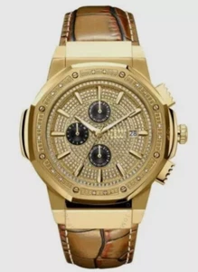 NEW JBW Saxon JB-6101L-10D 1/6 CT. T.W. Diamond 18K Gold Plate 48mm Watch - Picture 1 of 4