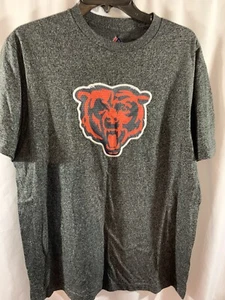 Camiseta Majestic Chicago Bears Negra Gris Logotipo Talla Grande - Imagen 1 de 4