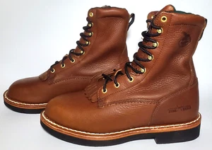 Georgia Boot Farm and Ranch Lace Barracuda Walnut, Size Men's 9, G7014 - Picture 1 of 7