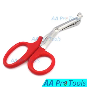 Red Handle Utility Scissors Cutting Multi-Use EMT Medical Bandage Shears 7 1/2" - Picture 1 of 3