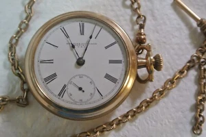 NEW YORK STANDARD WATCH CO 18s 7j 19042 lever set was ser iced and runs - Picture 1 of 12