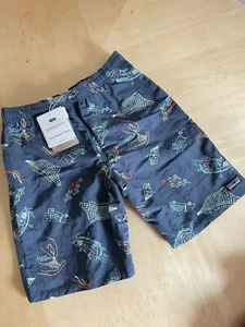 NEW! PATAGONIA Boys Baggies Shorts—(XL: Age 14)—Mesh Lined—BLUE “Clean Currents” - Picture 1 of 8