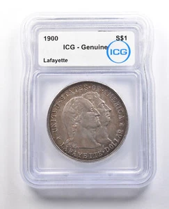 1900 Lafayette Silver Dollar Genuine ICG *1027 - Picture 1 of 3