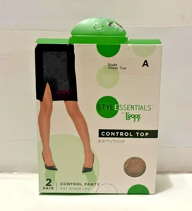 Paquete de 2 pantimedias Style Essentials Leggs Control Top talla A nuevas en paquete - Imagen 1 de 3