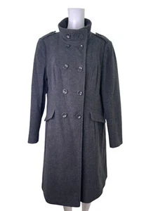 M&S Collection Jacke Mantel Größe 14 Damen Kaschmir Wolle Nova Italy Anthrazit - Bild 1 von 13
