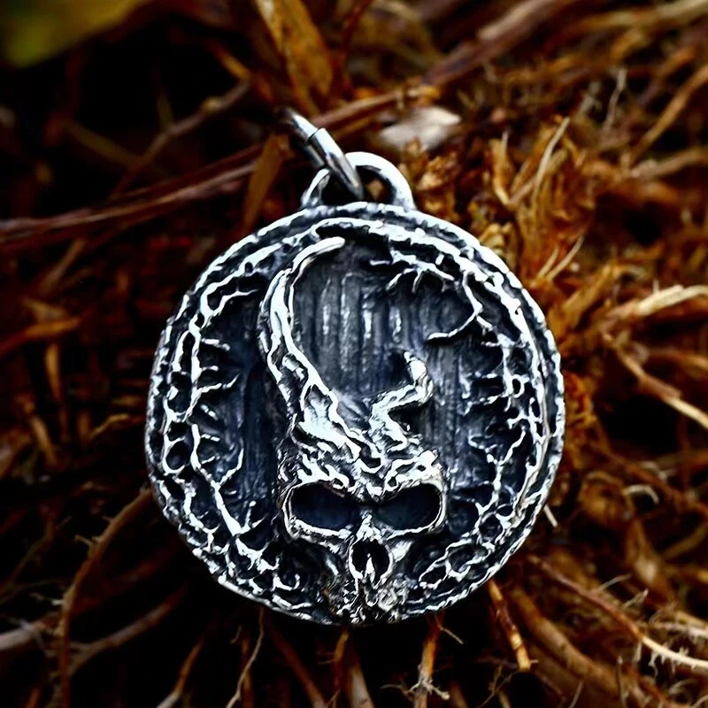 Men's Silver Viking Wolf / Skull / Jesus Cross Pendant Necklace Stainless Steel - Image 1 of 1