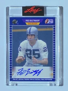 2021 Leaf Pro Set Sports Base Auto Navy Blue Fred Biletnikoff - Raiders 4/5 - Picture 1 of 2